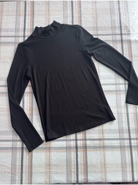 Magnolia Black Mock Neck Long-Sleeve Top